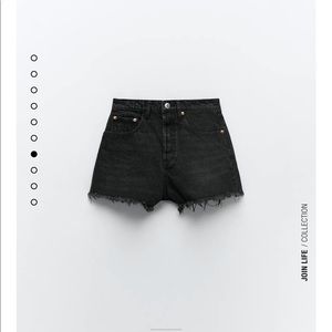 Zara size 4 black denim high rise shorts